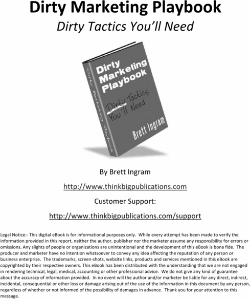 Product picture Dirty Marketing, Make More Money From Your Website